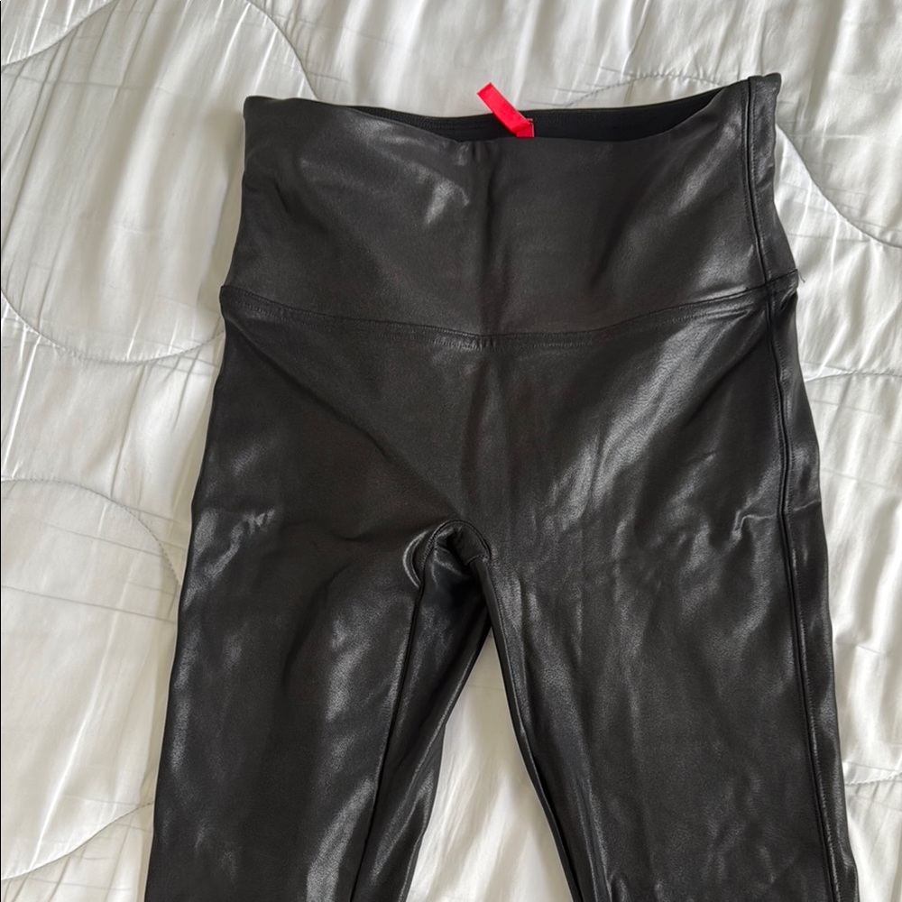 SPANX Black Faux Leather Pants